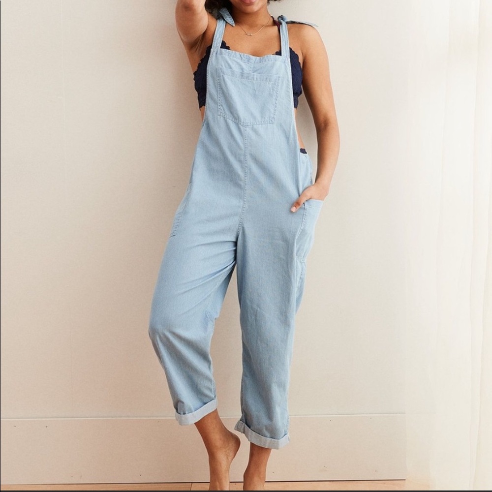 Aerie Soft Stripe Overall Jumpsuit